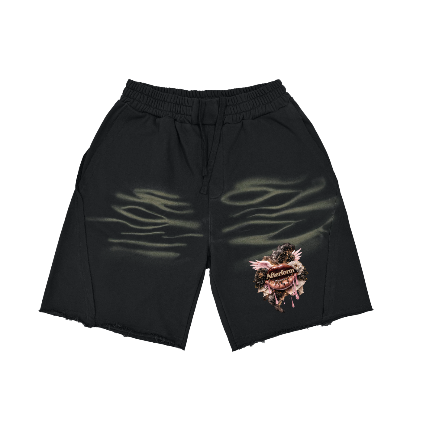 Vintage Washed Tiger Stripes Short Pants