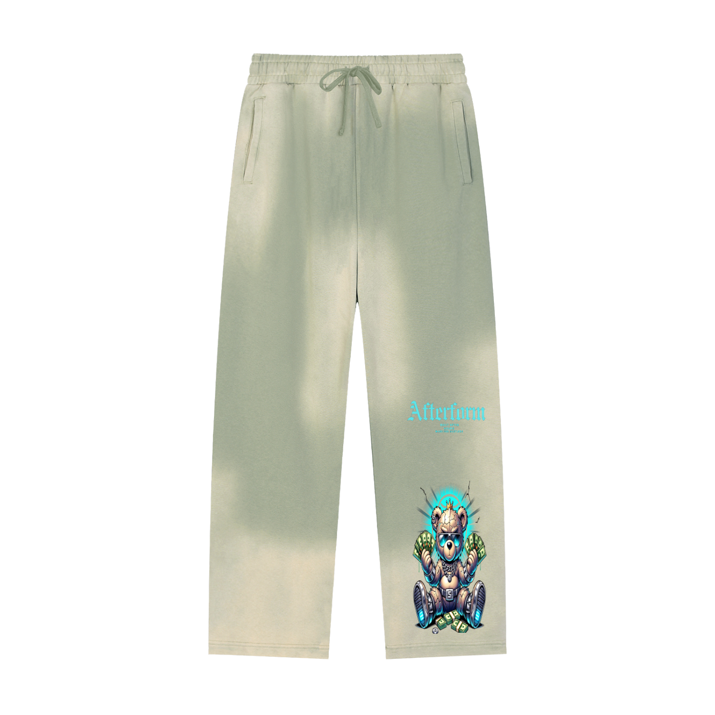 Sun Fade Raw Edge Straight-Leg Sweatpants