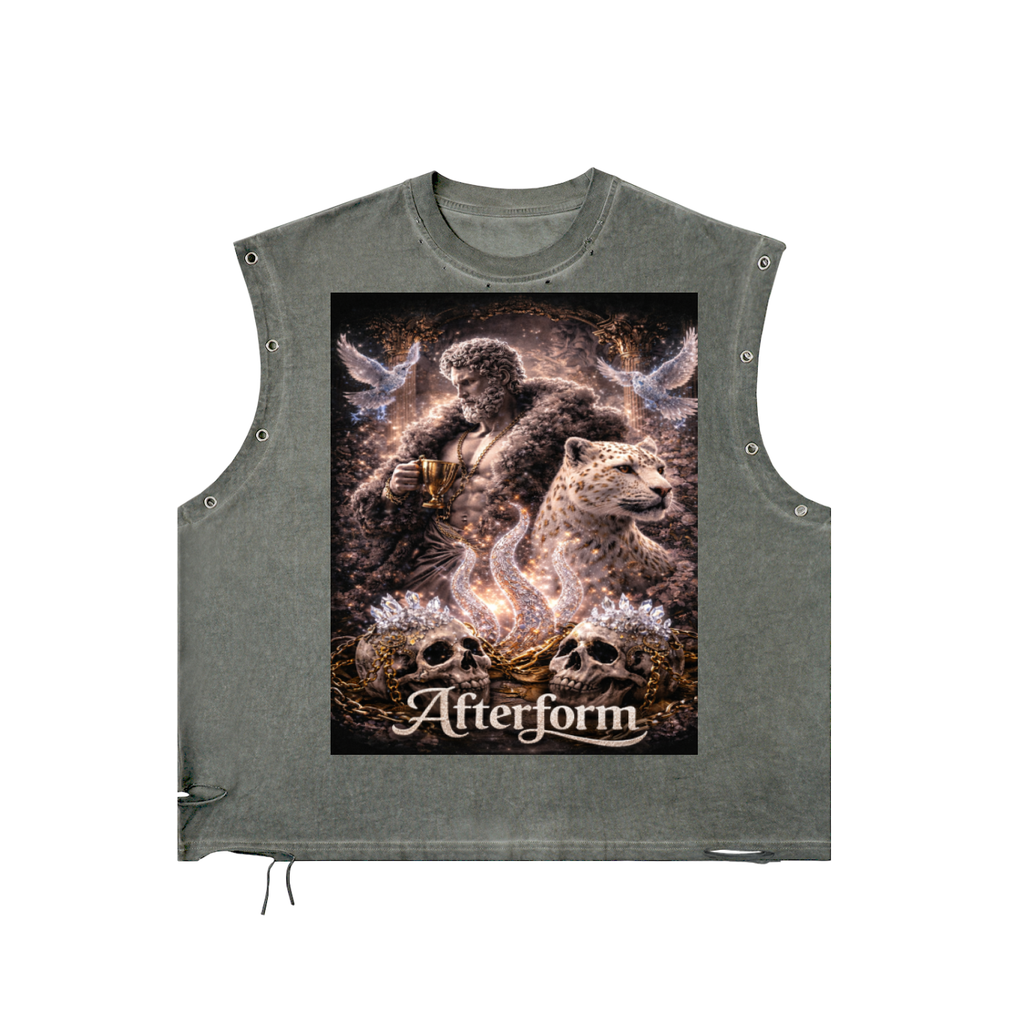 Distressed Grommet Eyelet Tank Top