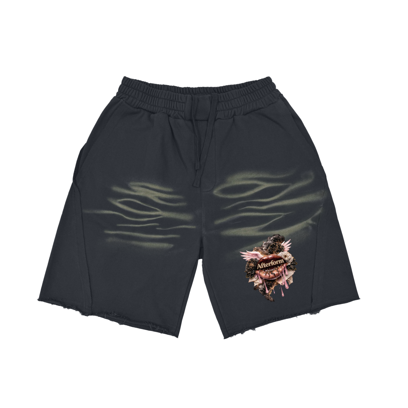 Vintage Washed Tiger Stripes Short Pants