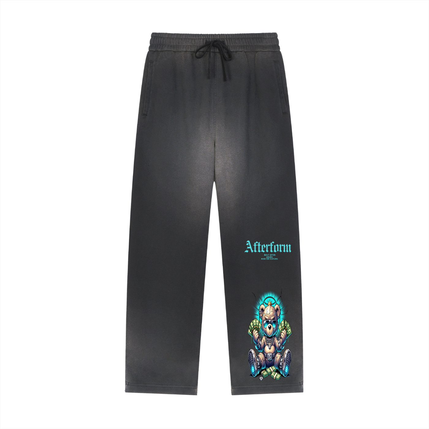 Sun Fade Raw Edge Straight-Leg Sweatpants