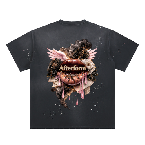 Hand-Frayed Sunfade Paint Splatter T-Shirt