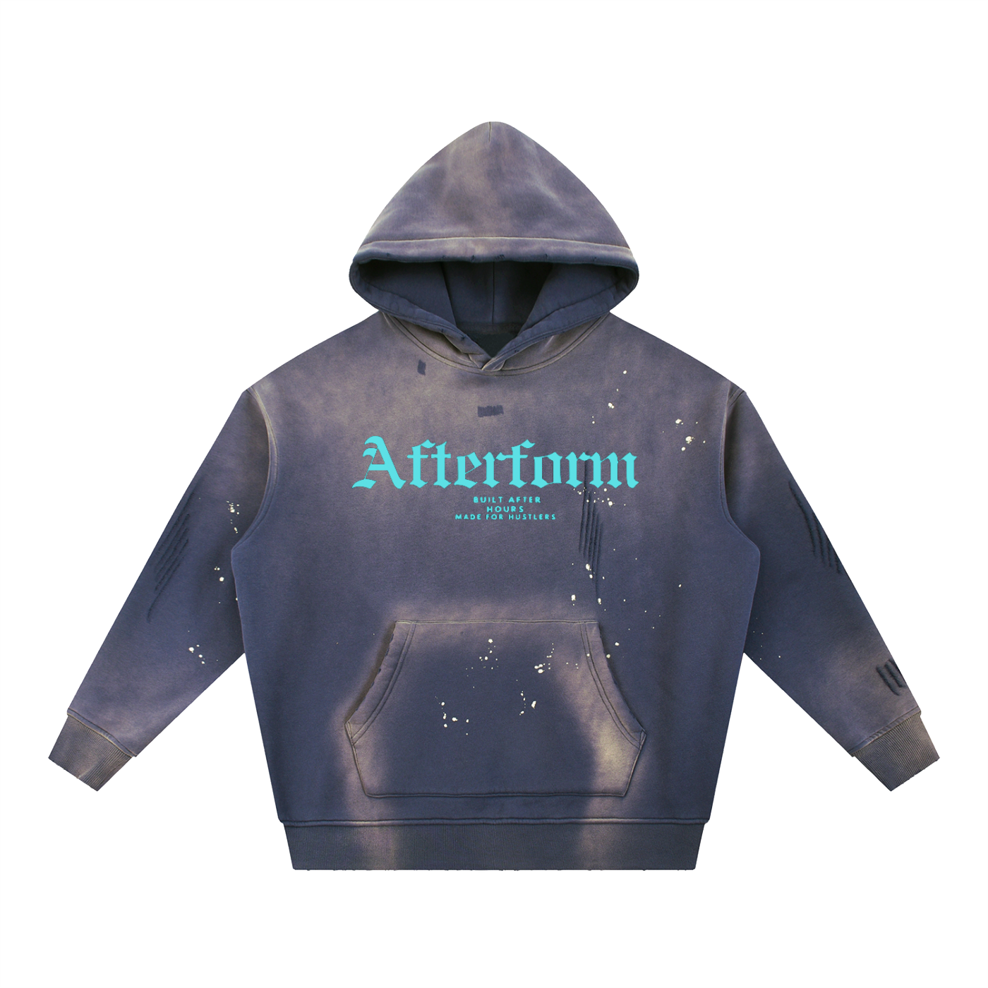 Vintage Washed Frayed Fleece Hoodie