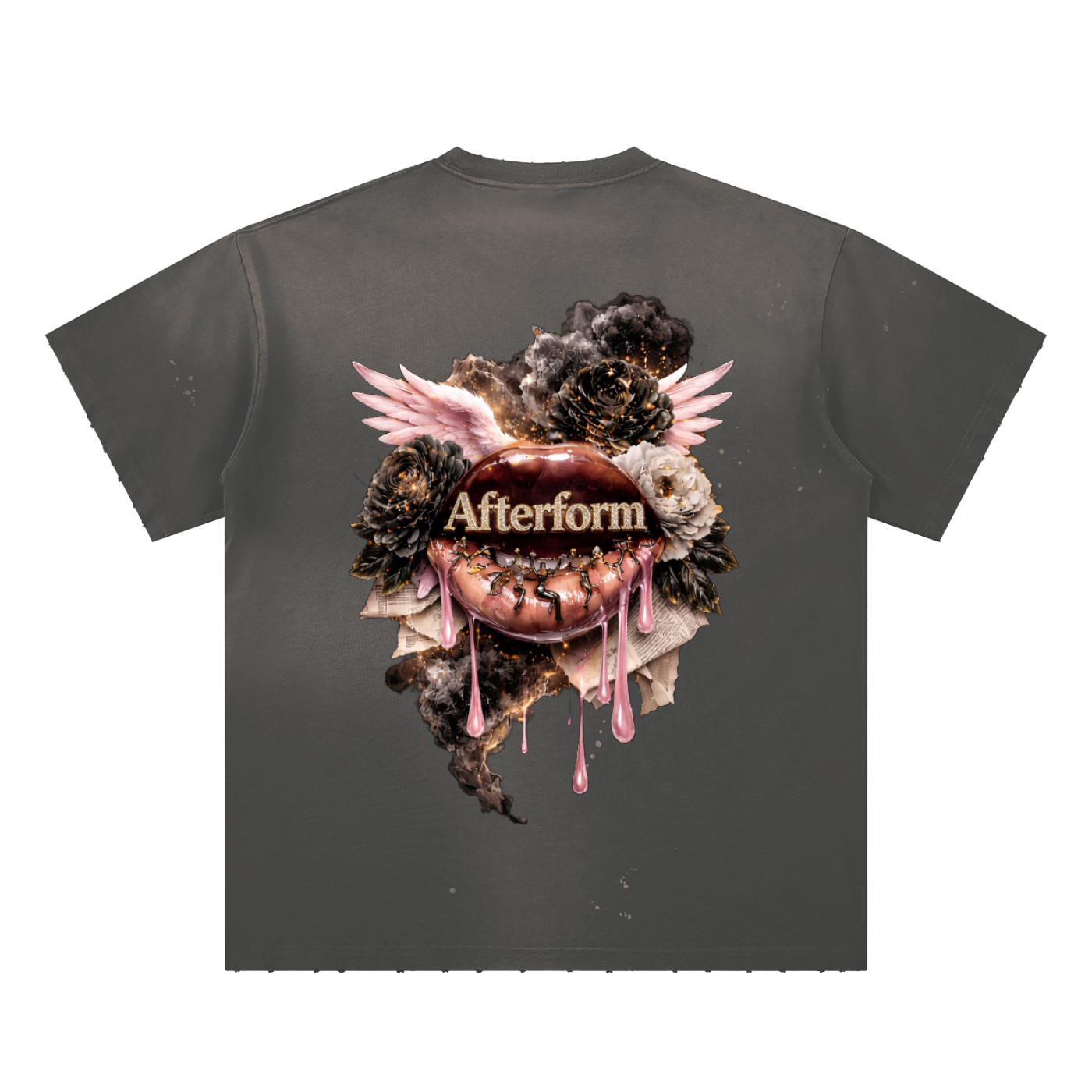 Hand-Frayed Sunfade Paint Splatter T-Shirt